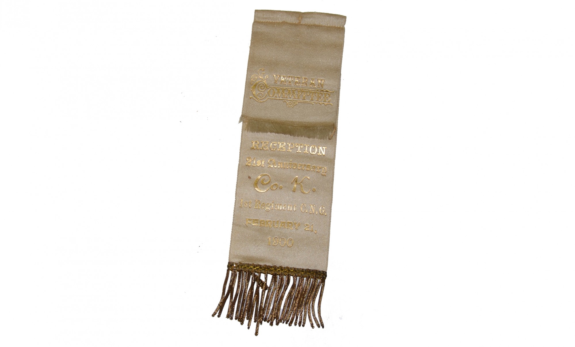 REUNION RIBBON, 1ST REGIMENT C.N.G. (CONNECTICUT NATIONAL GUARD), 1900