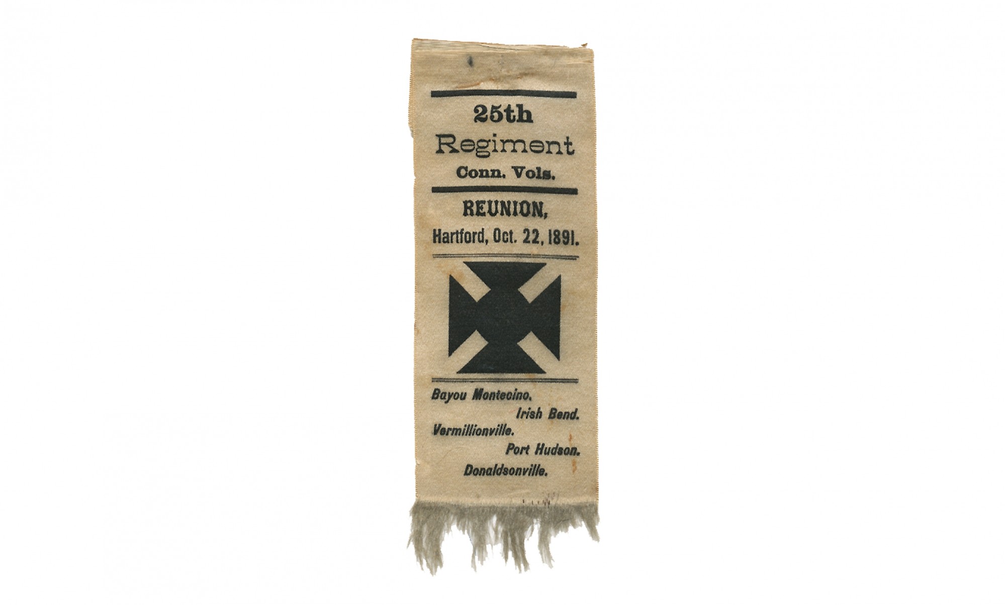 1891 25TH CONNECTICUT REUNION RIBBON
