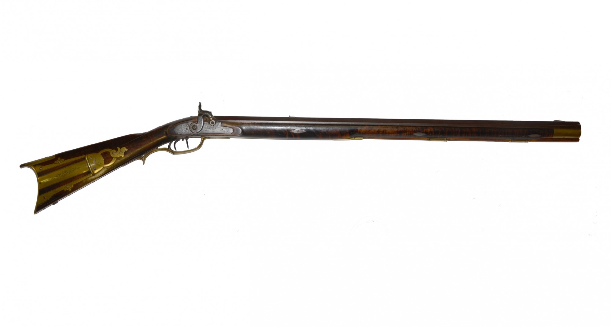 FULL STOCK HEAVY BARRELED KENTUCKY RIFLE ATTRIBUTED TO JAMES H