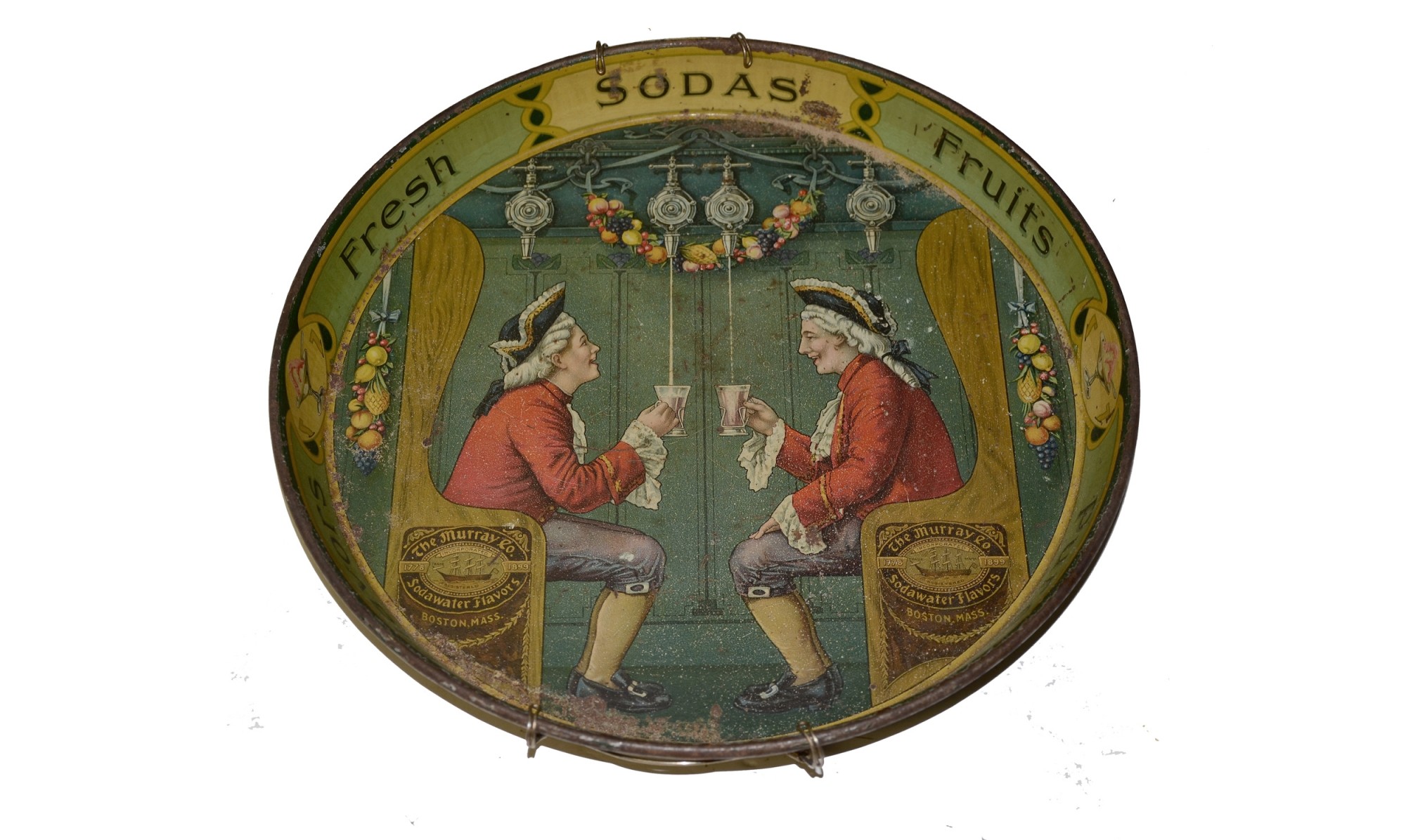 TIN TRAY ADVERTISING THE MURRAY COMPANY SODAS, CIRCA 1890’S