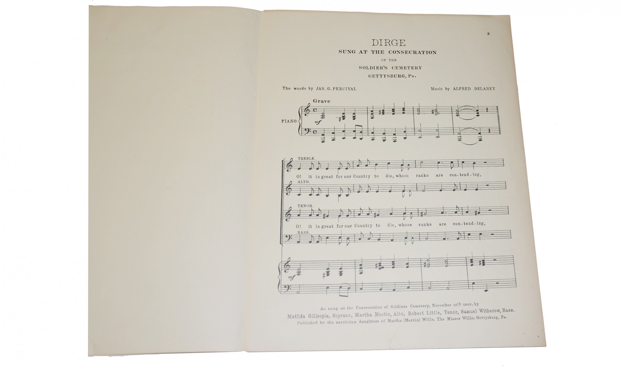 SONG SHEET DIRGE SUNG AT THE CONSECRATION OF THE SOLDIER S NATIONAL song-sheet-dirge-sung-at-the-consecration-of-the-soldier-s-national
