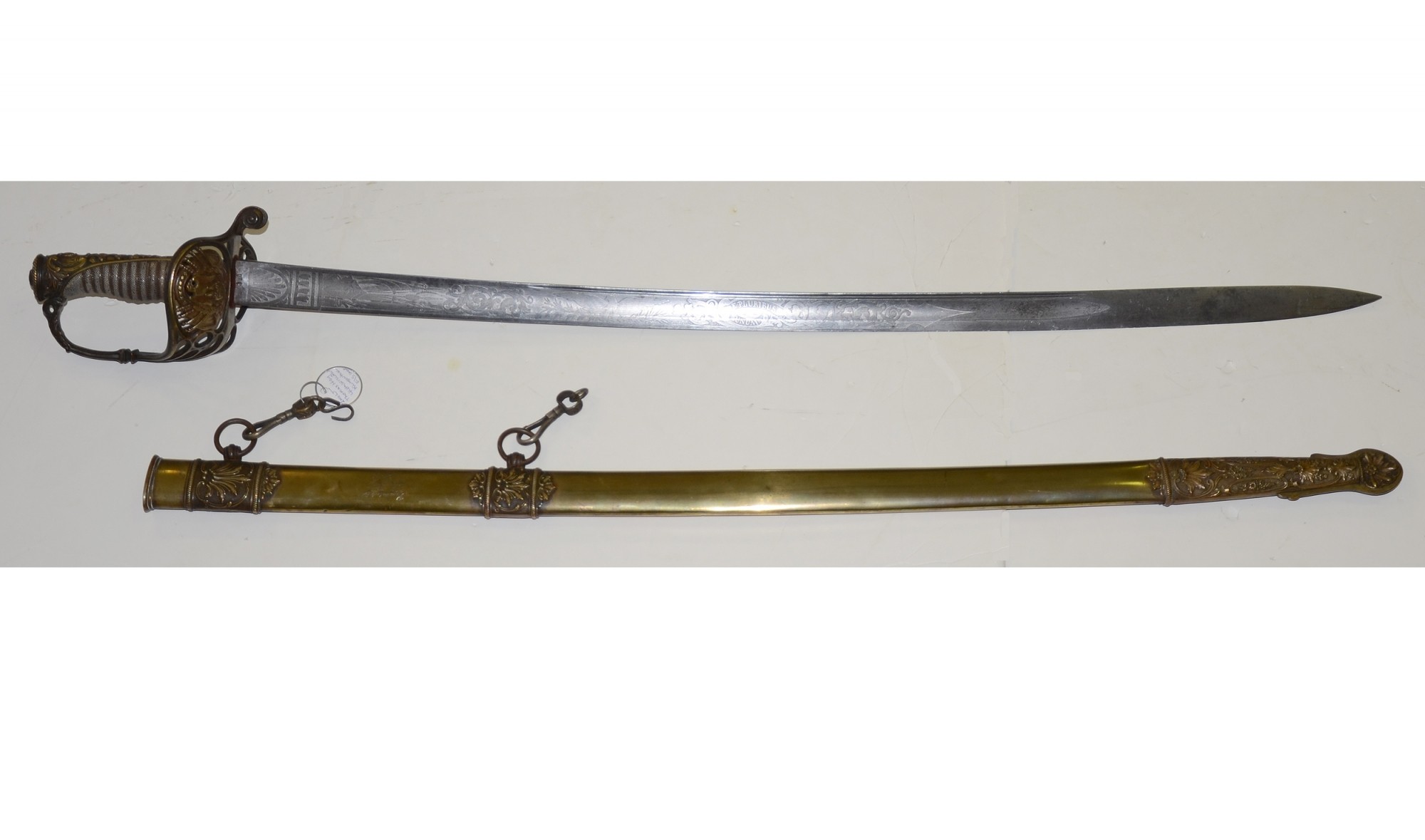 IDENTIFIED, NON-REGULATION, FIELD & STAFF OFFICER’S SWORD / SCABBARD OF LIEUTENANT THOMAS HAY, JR, 44TH WISCONSIN INFANTRY