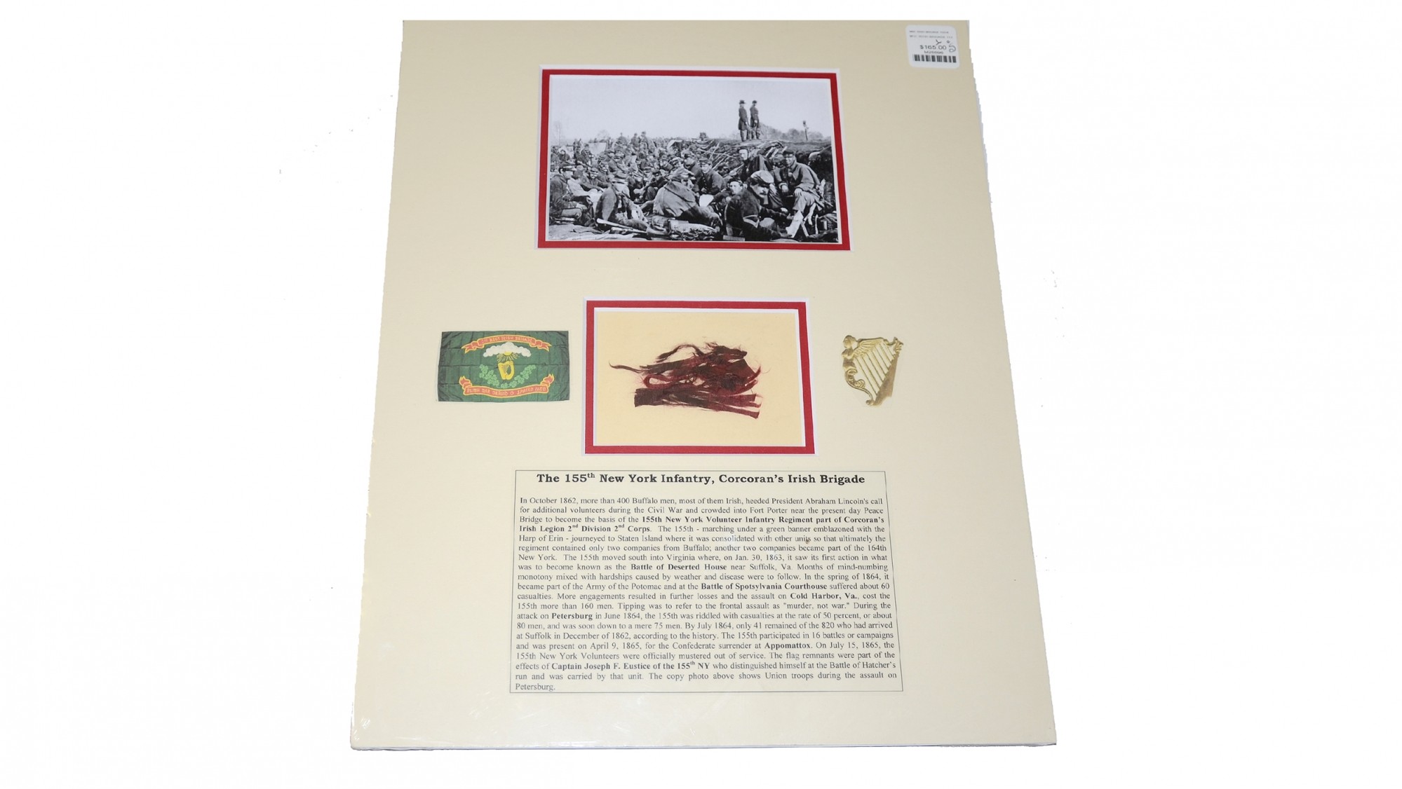 FLAG REMNANT FROM THE 155TH NEW YORK INFANTRY, CORCORAN'S IRISH BRIGADE