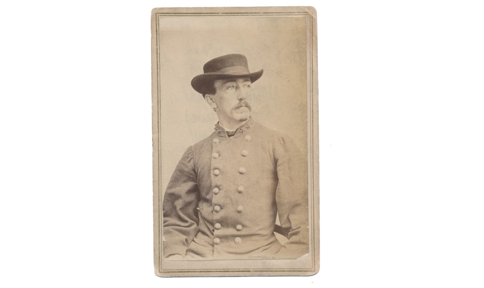 WAIST UP CDV OF CONFEDERATE COLONEL FRANK HUGER