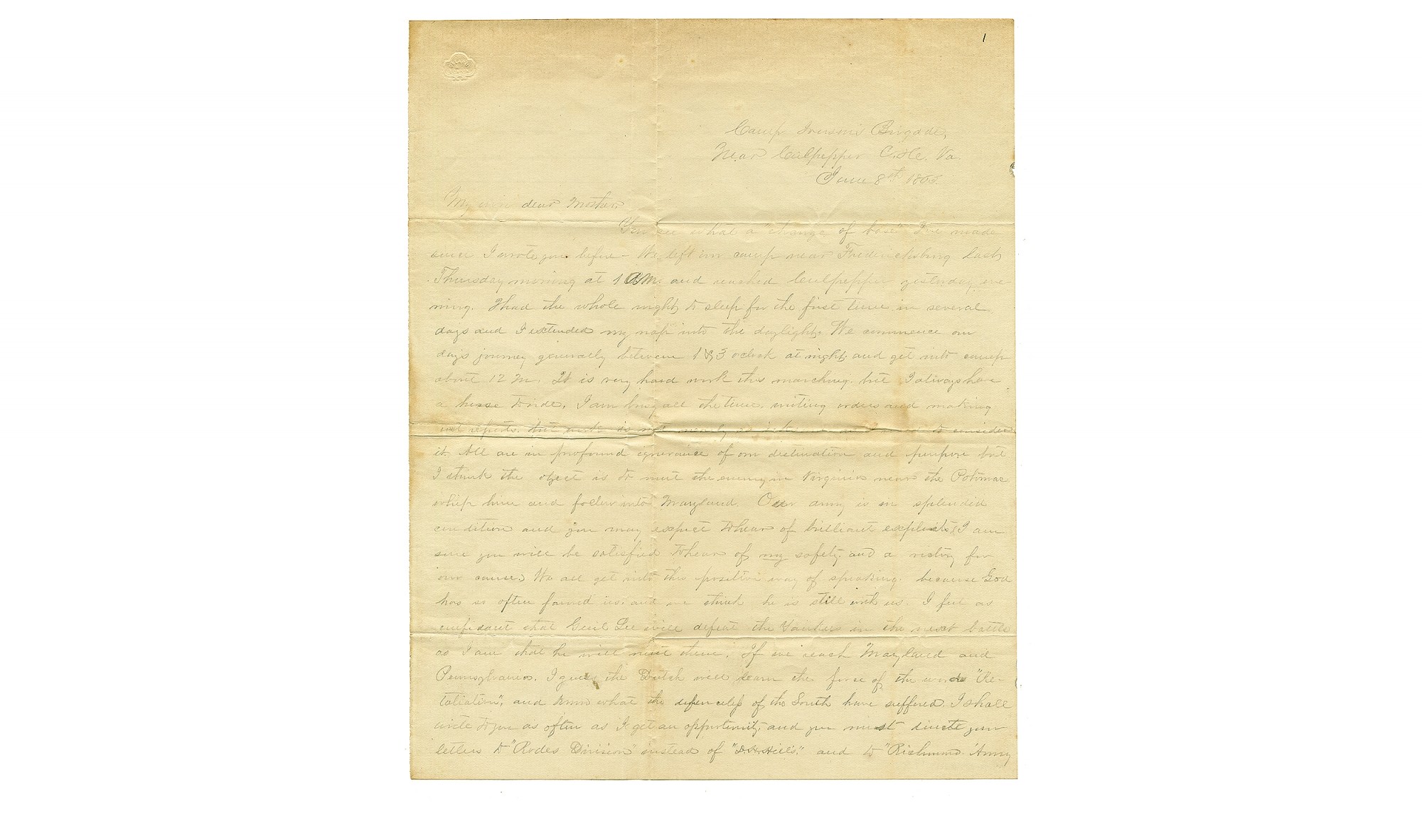CONFEDERATE SOLDIER LETTER, GETTYSBURG CAMPAIGN - JOHN H.D. FAIN, 12TH NORTH CARLINA TROOPS; KIA PETERSBURG, VA