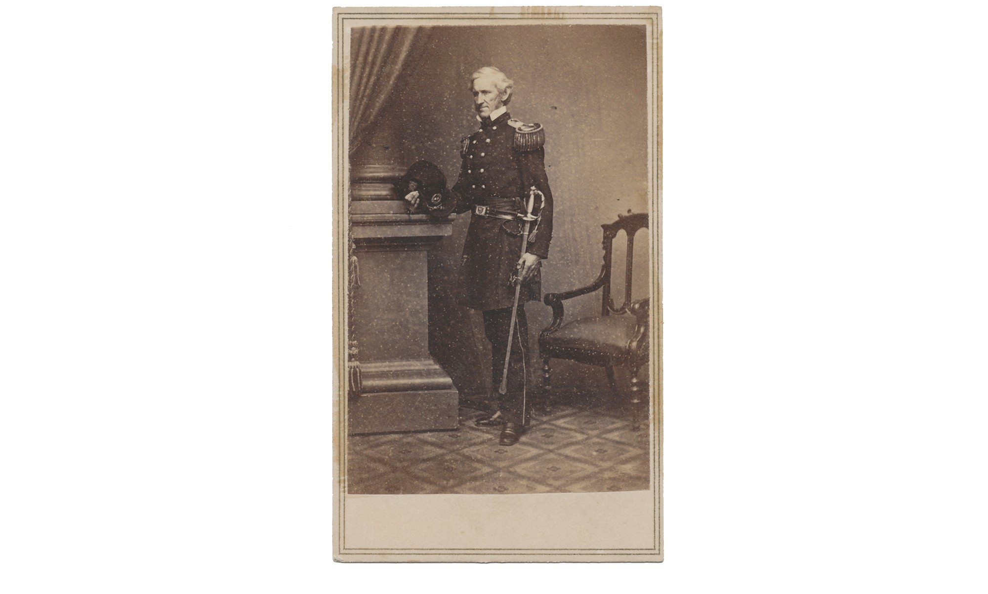 FULL STANDING VIEW CDV OF UNION ADJUTANT GENERAL LORENZO THOMAS