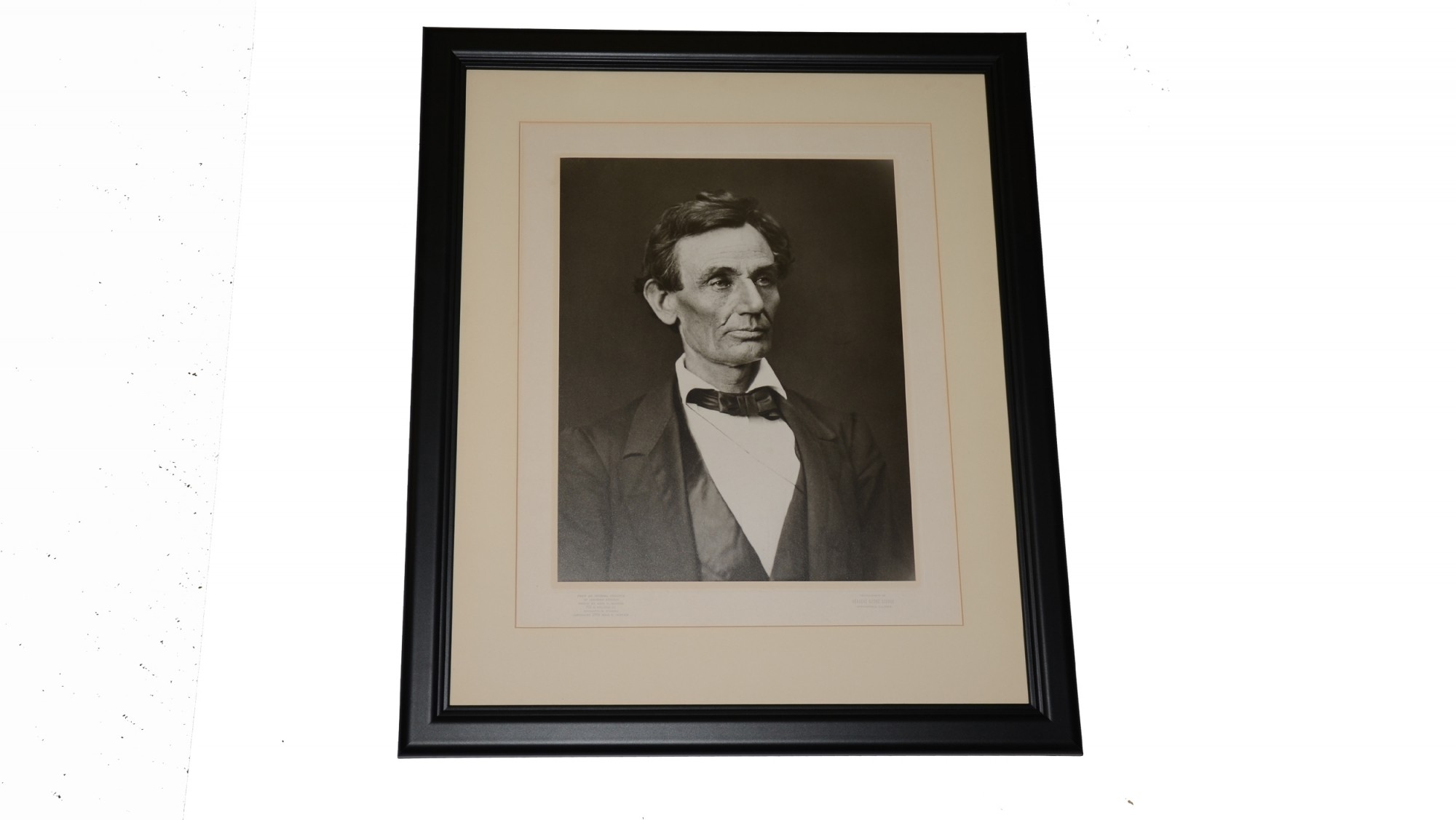 FRAMED ABRAHAM LINCOLN PORTRAIT; PHOTOGRAPHIC PRINT BY KING V. HOSTICK