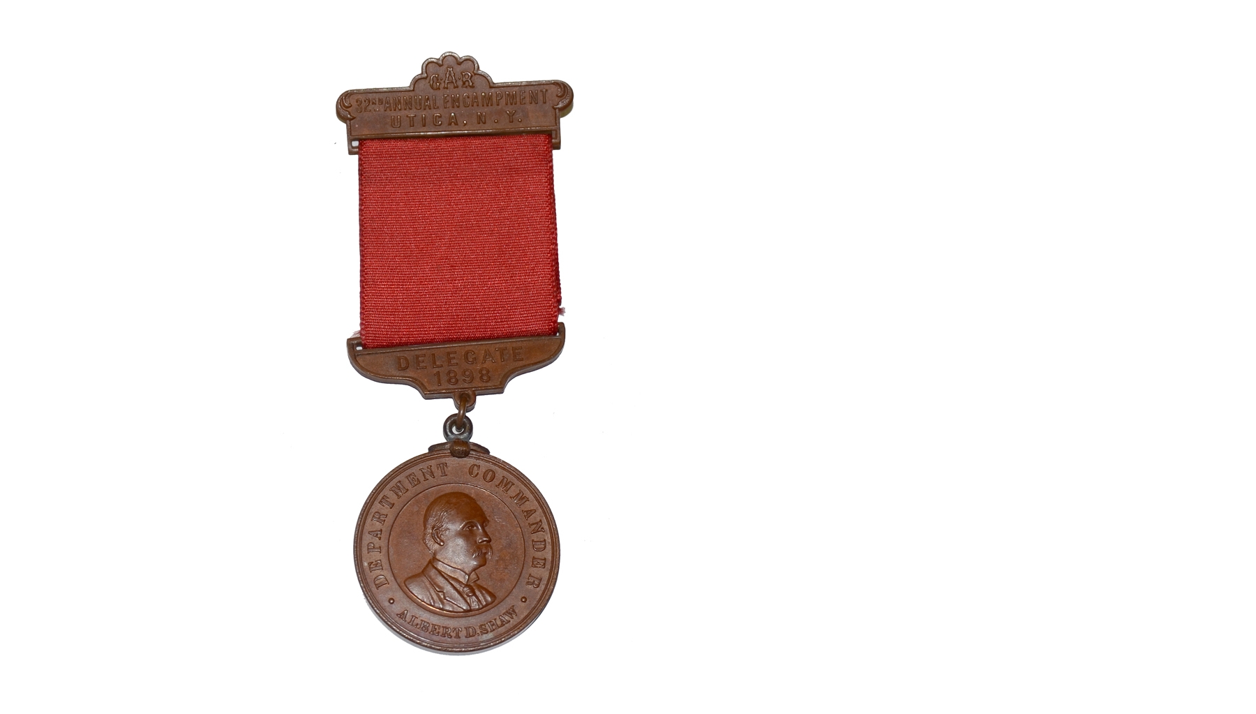 G.A.R. DELEGATE MEDAL, UTICA, N.Y., 1898