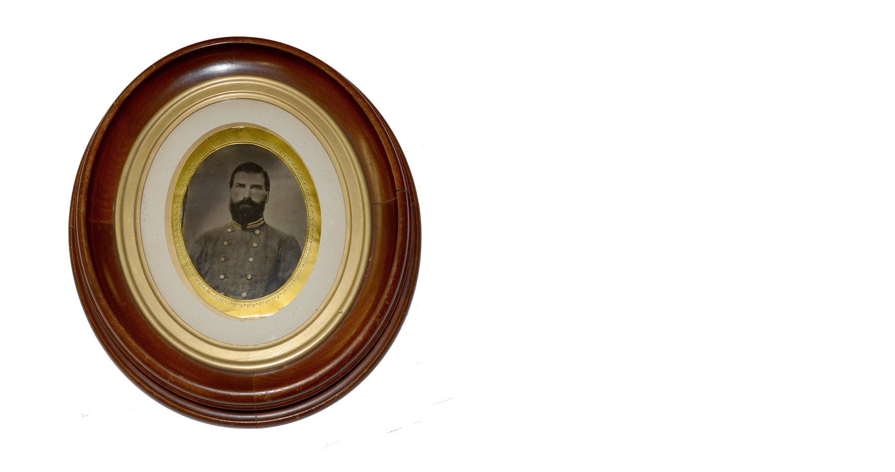 FRAMED TINTYPE OF CONFEDERATE CAPTAIN GEORGE A. BARKSDALE, 16TH VIRGINIA INFANTRY