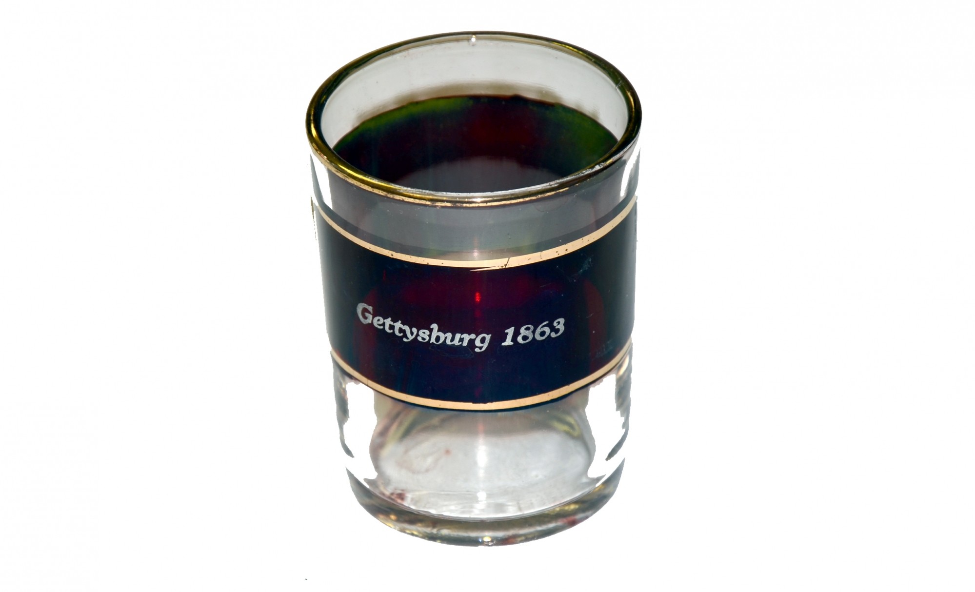 GETTYSBURG RUBY GLASS TUMBLER