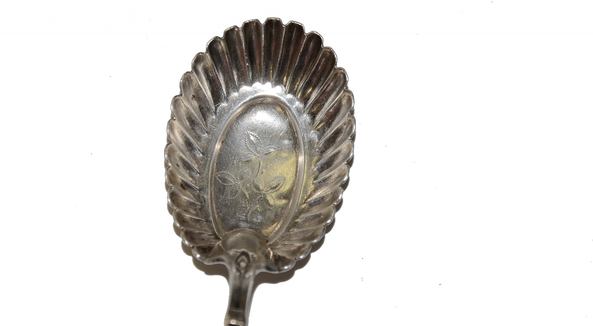 VICTORIAN ERA STERLING SILVER SUGAR SPOON LONDON, ENGLAND — Horse Soldier