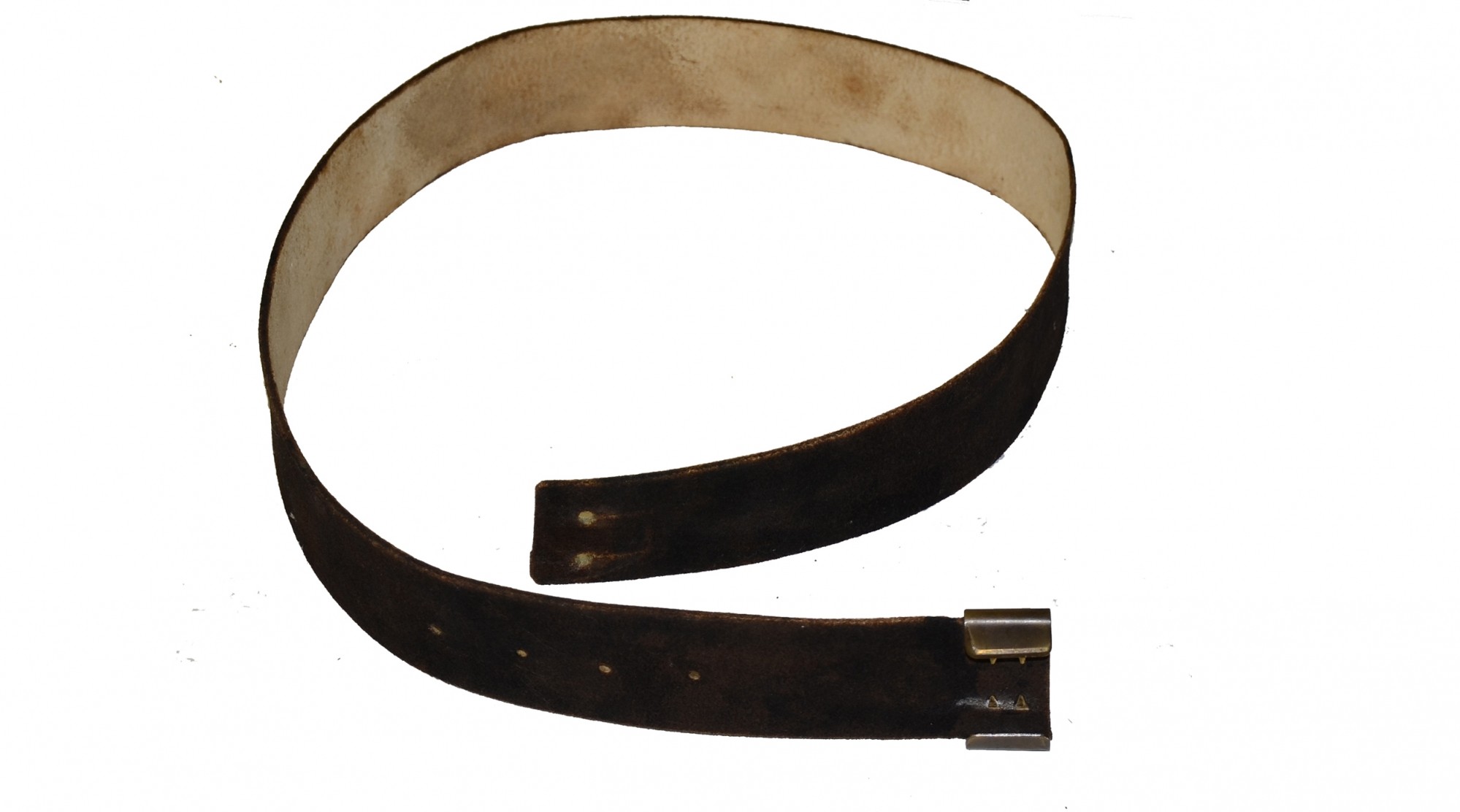 UNISSUED BUFF LEATHER BELT WITH BRASS KEEPER — Horse Soldier