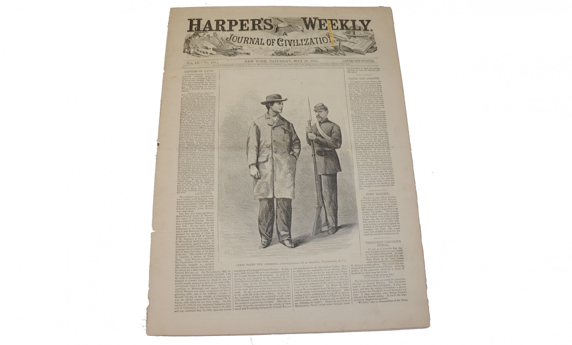 HARPER’S WEEKLY DATED MAY 27, 1865 – LINCOLN FUNERAL OBSEQUIES