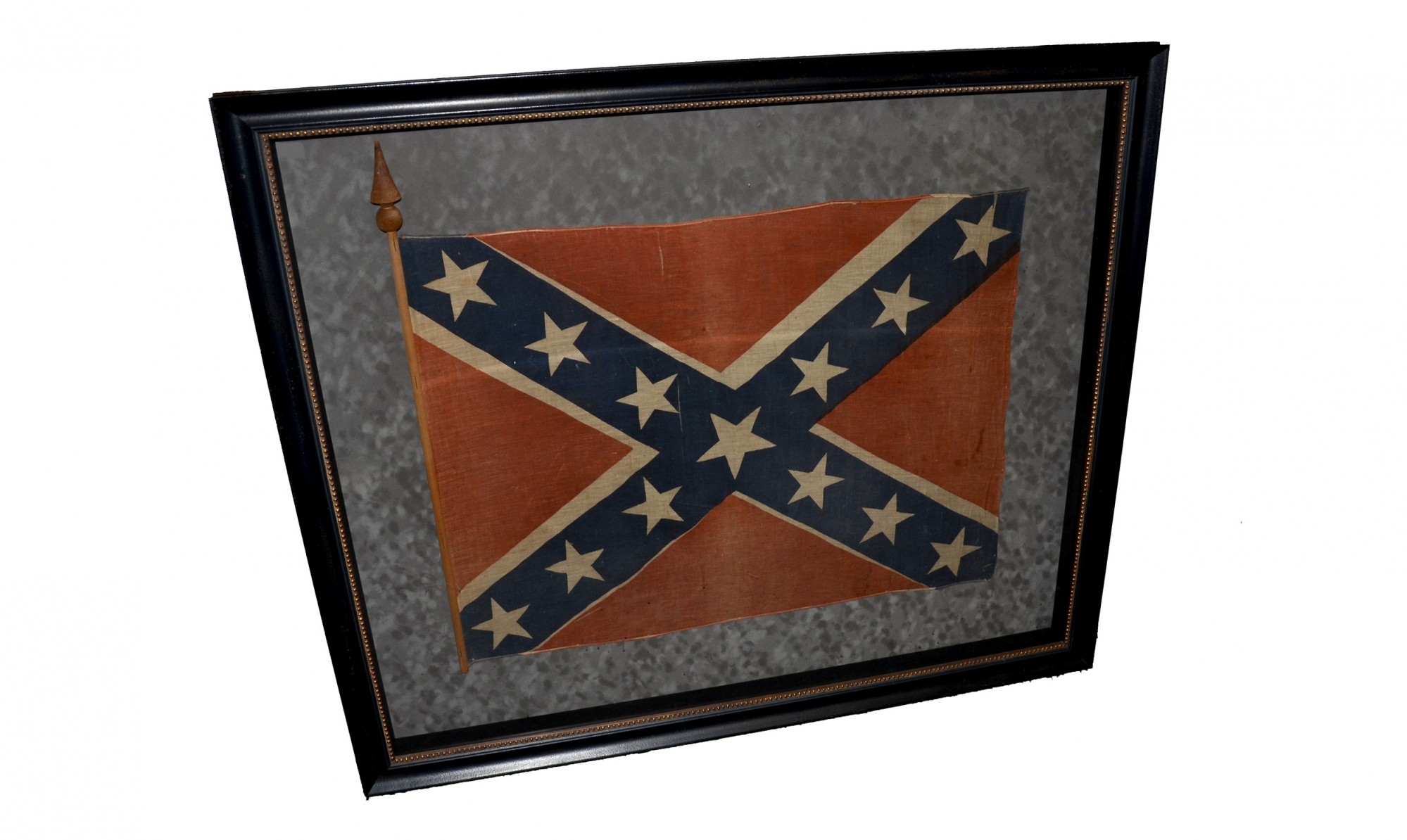 FRAMED CONFEDERATE REUNION FLAG, ID’D TO GENERAL WILLIAM WICKHAM, 4TH VIRGINIA CAVALRY
