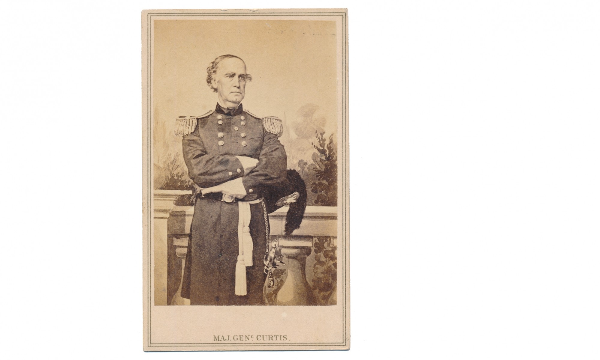 THREE-QUARTER STANDING VIEW CDV OF MAJOR GENERAL SAMUEL CURTIS