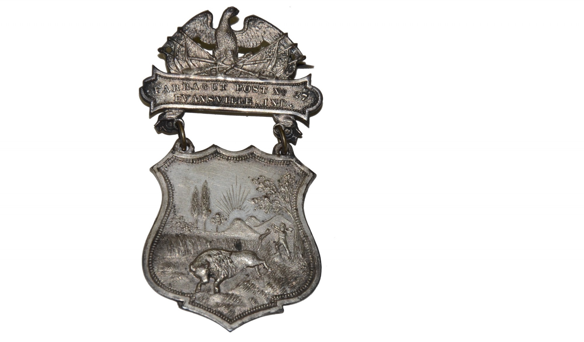 G.A.R. MEDAL FARRAGUT POST 27, EVANSVILLE, INDIANA — Horse Soldier