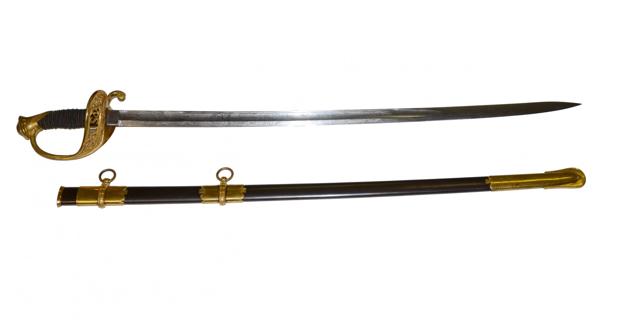 US MODEL 1850 STAFF & FIELD OFFICER’S SWORD BY COLLINS & CO. AND GORHAM & CO. 