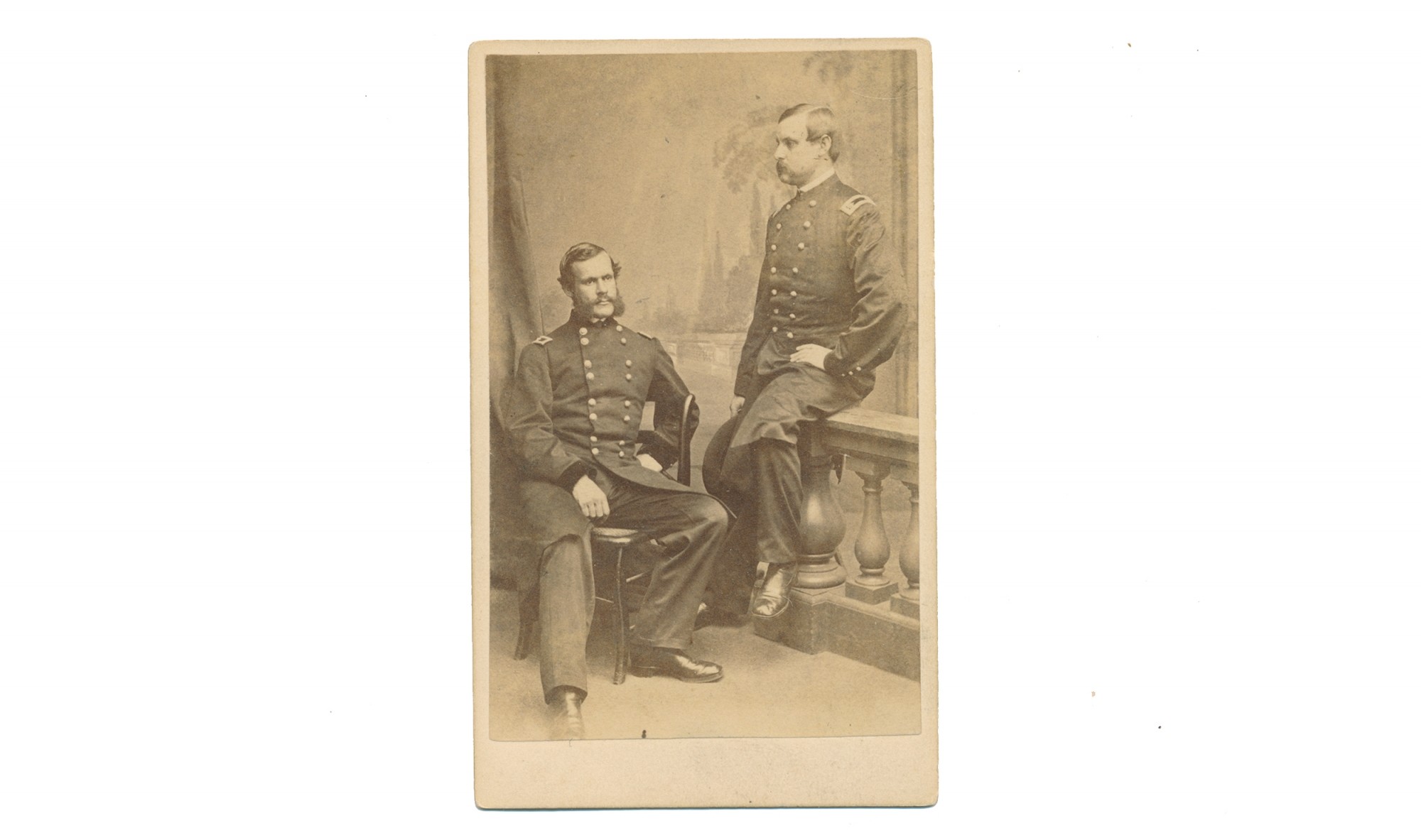GREAT CDV OF THE COLONEL AND MAJOR OF THE 24TH MASSACHUSETTS INFANTRY