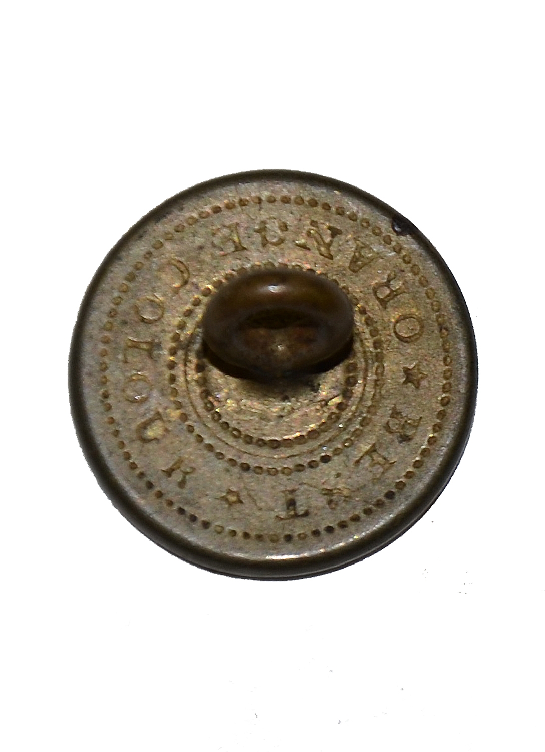 COLONIAL BRASS BUTTON, CIRCA 1820 — Horse Soldier