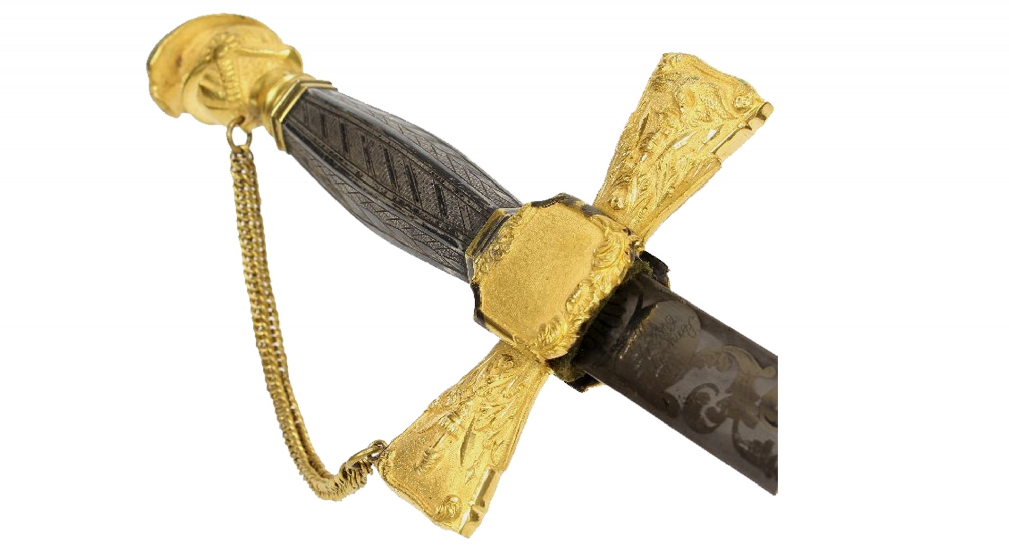 OFFICER’S SWORD BY AMES WITH SHEET SILVER GRIP AND CRUCIFORM GUARD