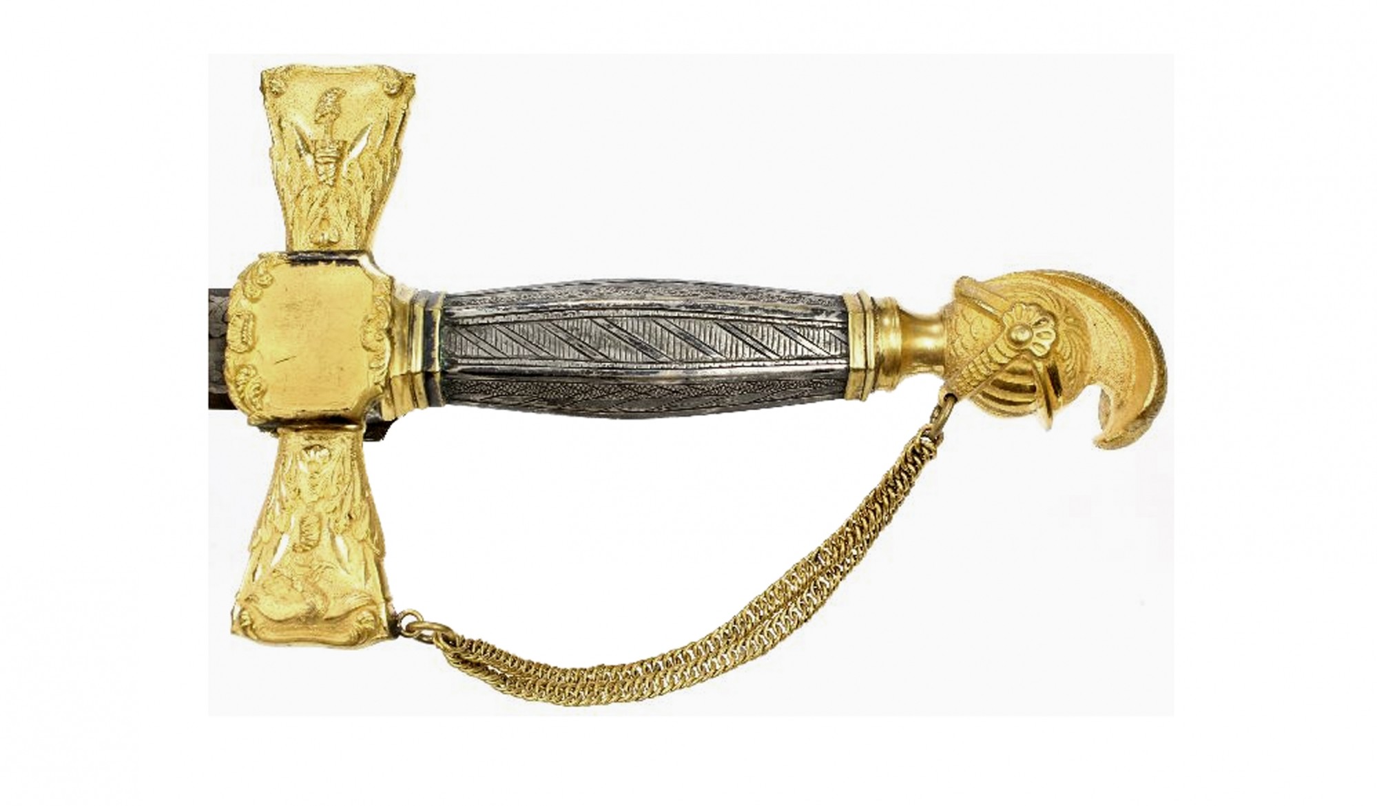 OFFICER’S SWORD BY AMES WITH SHEET SILVER GRIP AND CRUCIFORM GUARD