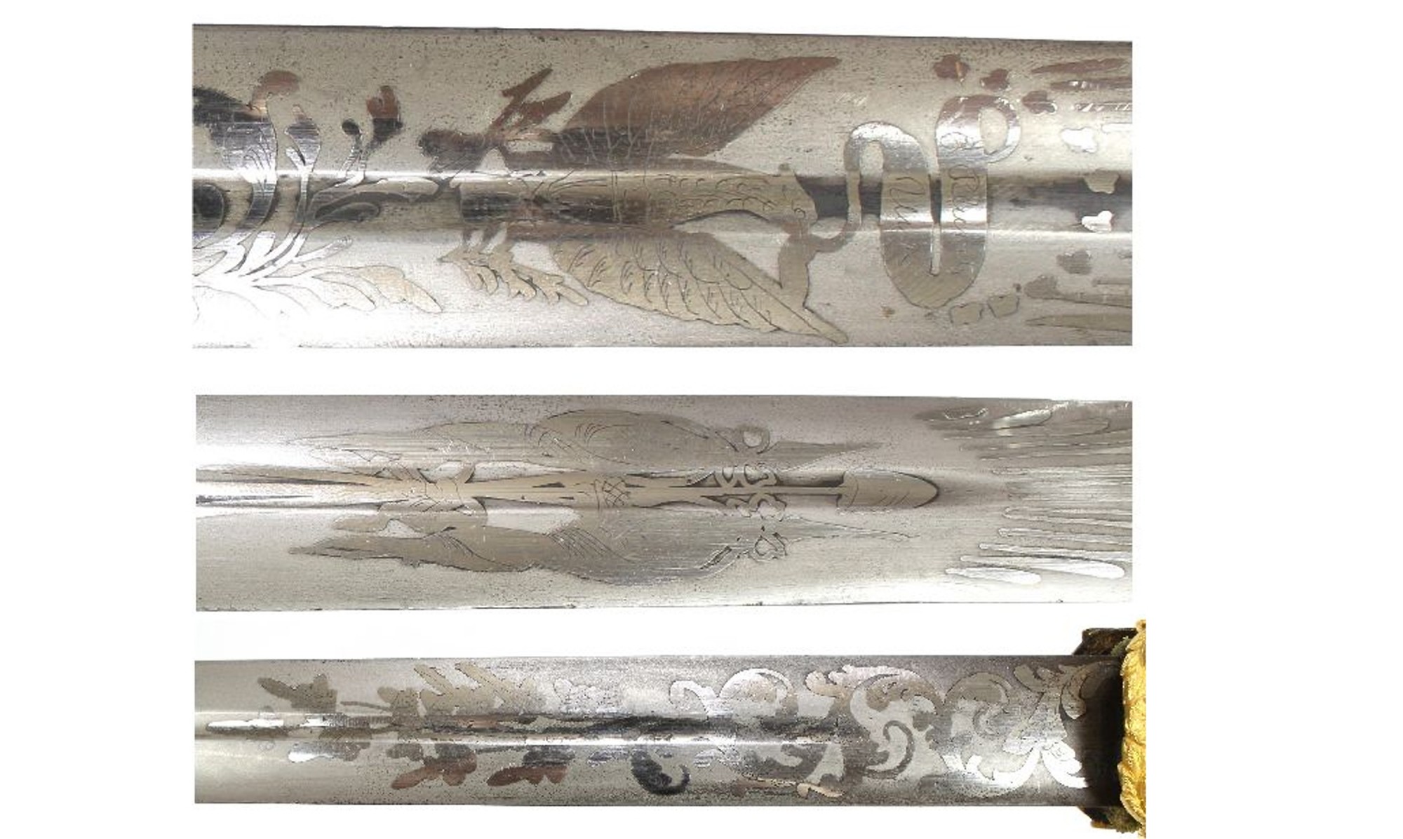 OFFICER’S SWORD BY AMES WITH SHEET SILVER GRIP AND CRUCIFORM GUARD