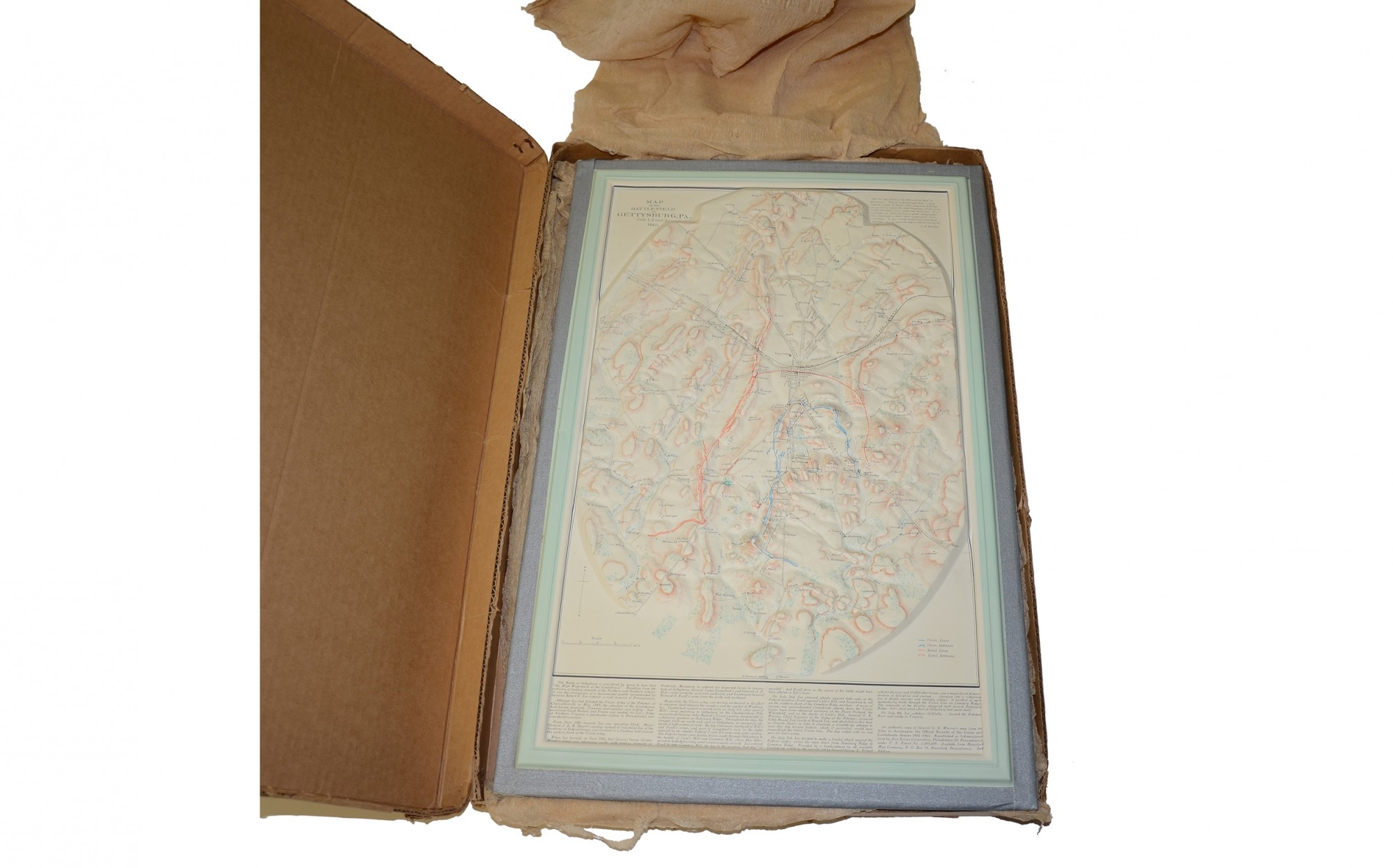 1960 RELIEF MAP OF GETTYSBURG