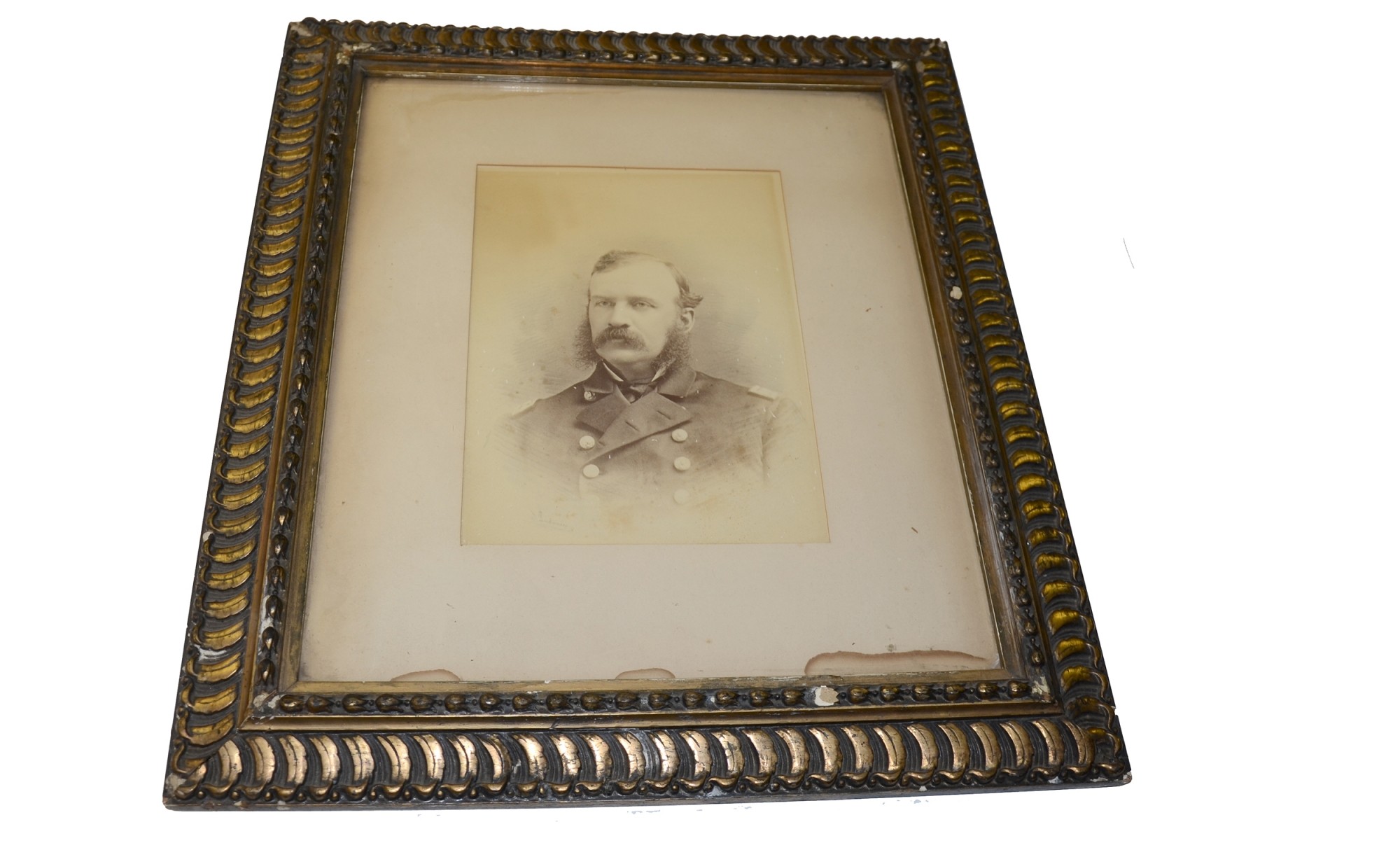 FRAMED ALBUMEN PHOTOGRAPH OF CIVIL WAR ERA NAVY OFFICER