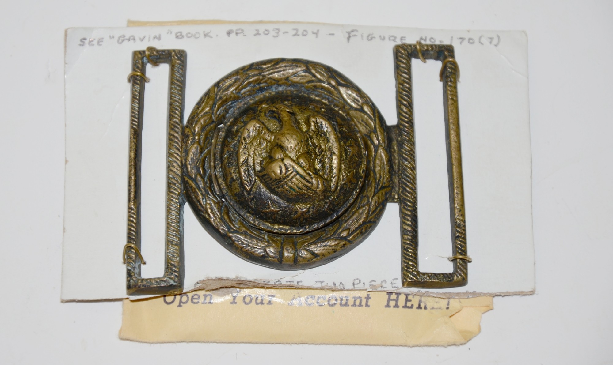 TWO-PIECE, MILITIA BELT PLATE, 1850s – 1870s