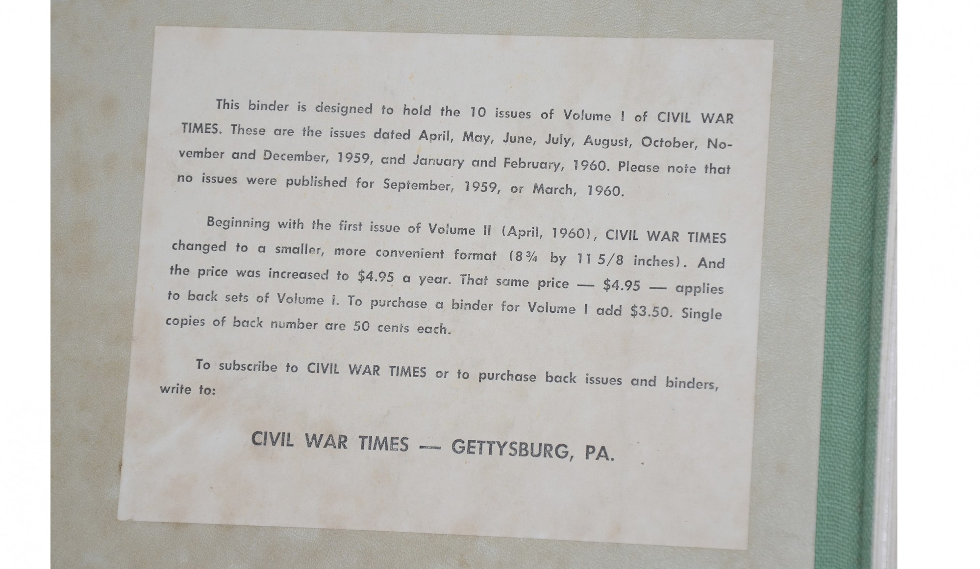 BOOK OF ORIGINAL CIVIL WAR TIMES — Horse Soldier