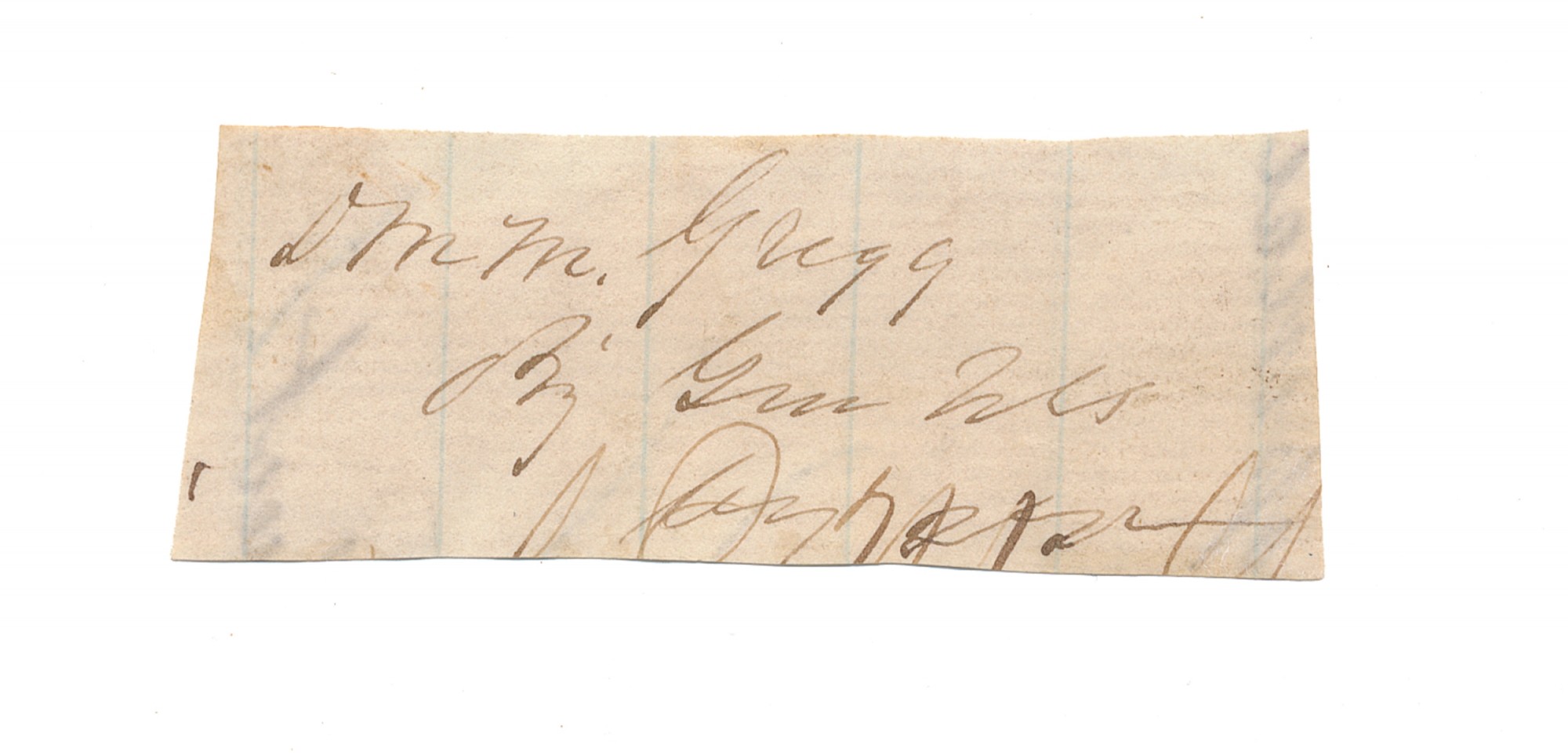 CLIPPED SIGNATURE OF DAVID GREGG