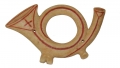 WONDERFULLY EXECUTED INFANTRY OFFICER’S HUNTING HORN INSIGNIA MADE OF BONE