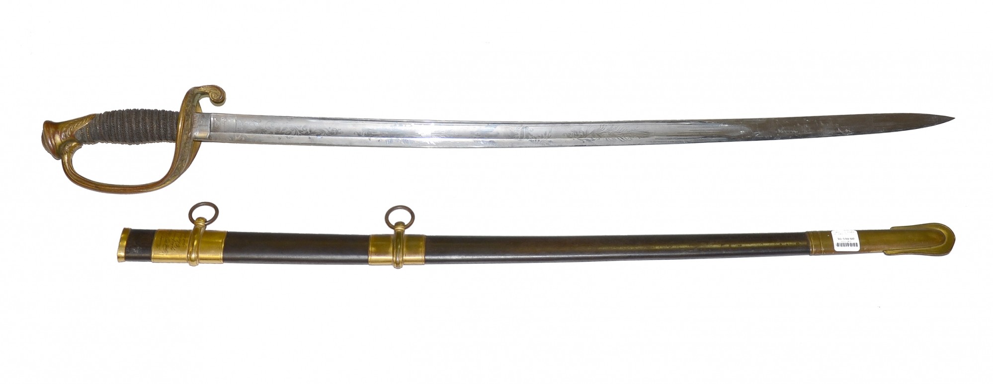 AMES M1850 FOOT OFFICER’S SWORD & SCABBARD PRESENTED TO WILLIAM D. ADAMS, SOLDIER WHO SERVED IN BOTH THE 13TH MASSACHUSETTS &                79TH UNITED STATES COLORED TROOPS