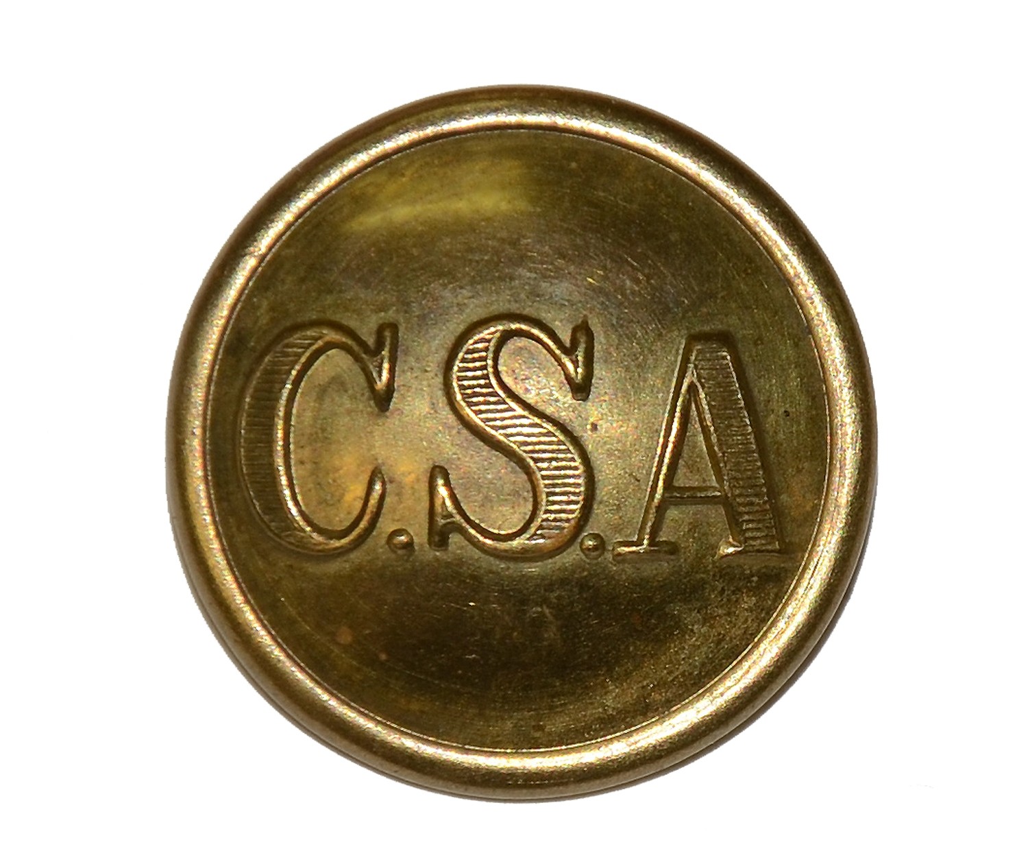 CONFEDERATE “CSA” GENERAL SERVICE COAT BUTTON — Horse Soldier