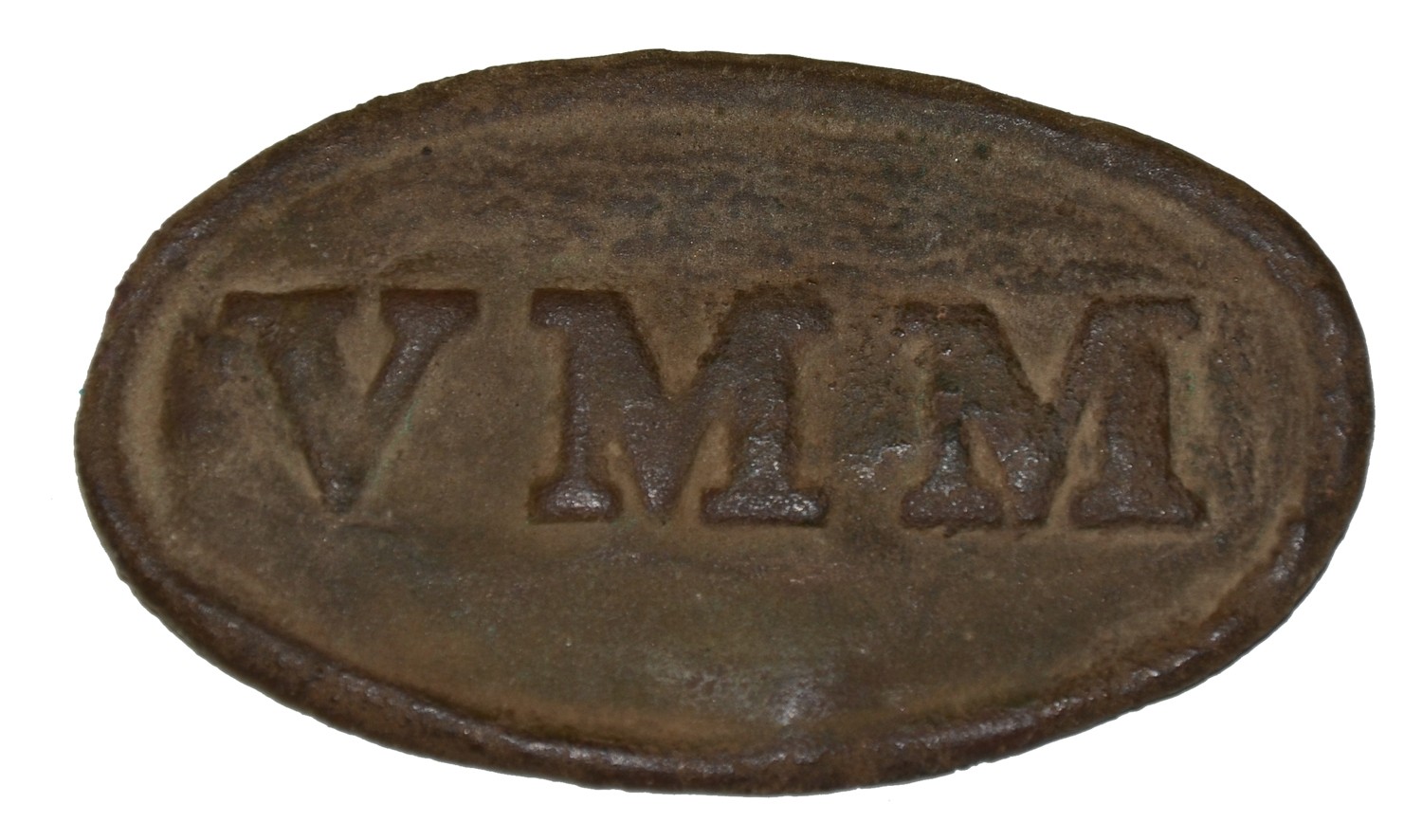 EXCAVATED CIVIL WAR “VMM” OVAL WAIST BELT PLATE