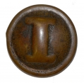 RARE AUTHENTIC, NON-DUG CONFEDERATE CAST BLOCK “I” COAT BUTTON