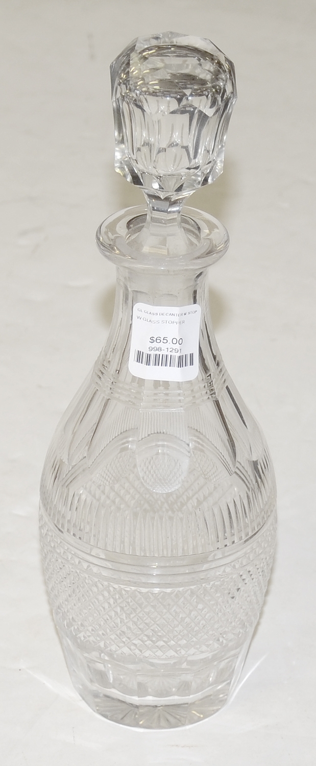 SMALL GLASS DECANTER WITH STOPPER — Horse Soldier