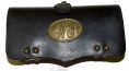US M1872 FRAZIER CARTRIDGE BOX, WITH NEW YORK “NG” PLATE, Ca. 1870s
