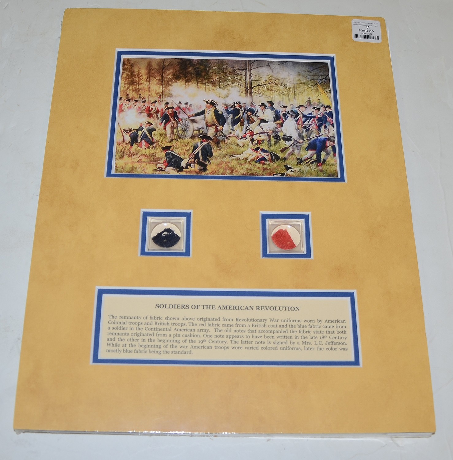 SOLDIERS OF THE AMERICAN REVOLUTION – UNIFORM FABRIC REMNANTS