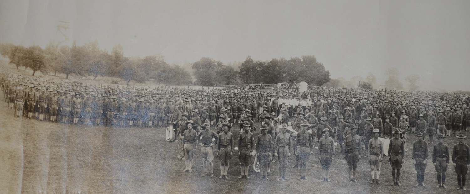 PANORAMIC GETTYSBURG PHOTO, CAMP COLT / CAMP OF INSTRUCTION — Horse Soldier