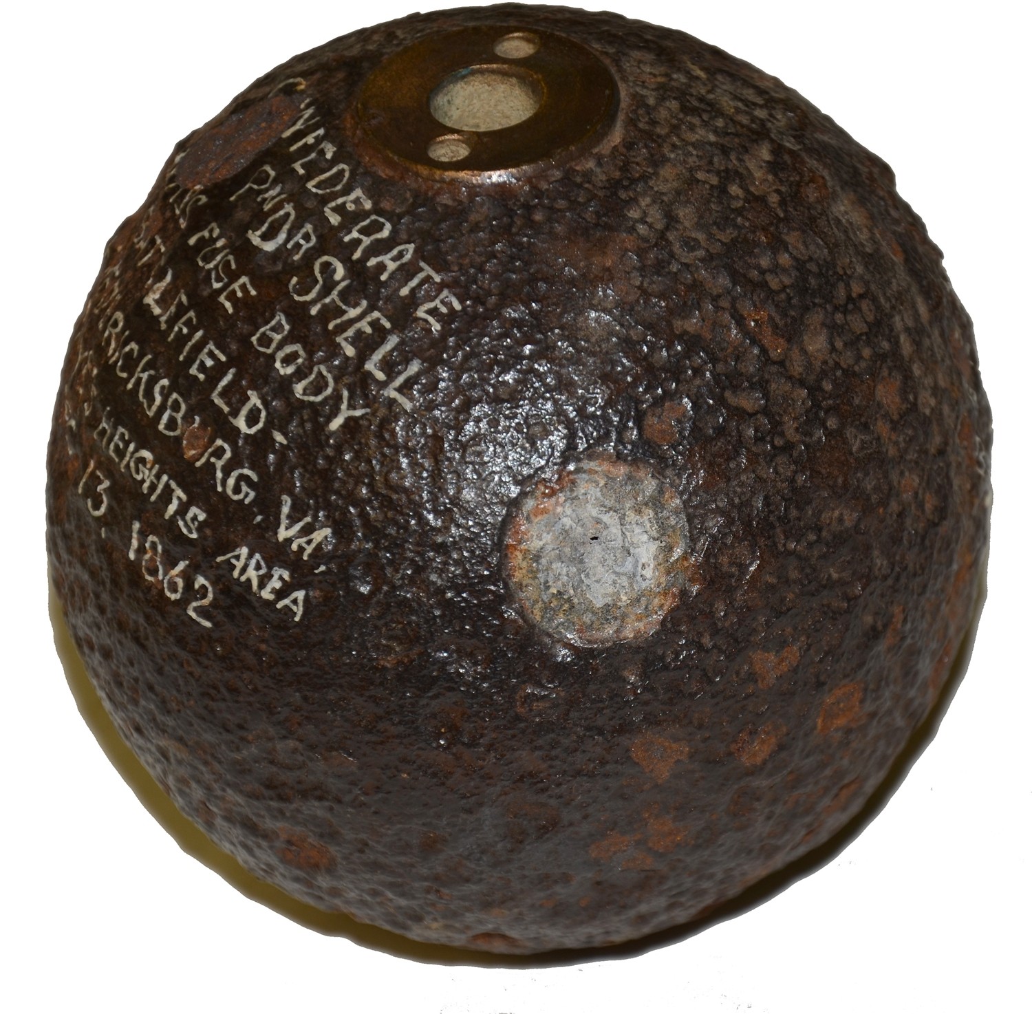 CS 4.52 INCH 12 POUND SPHERICAL CASE-SHOT LEAD SIDE-LOADER SHELL ...