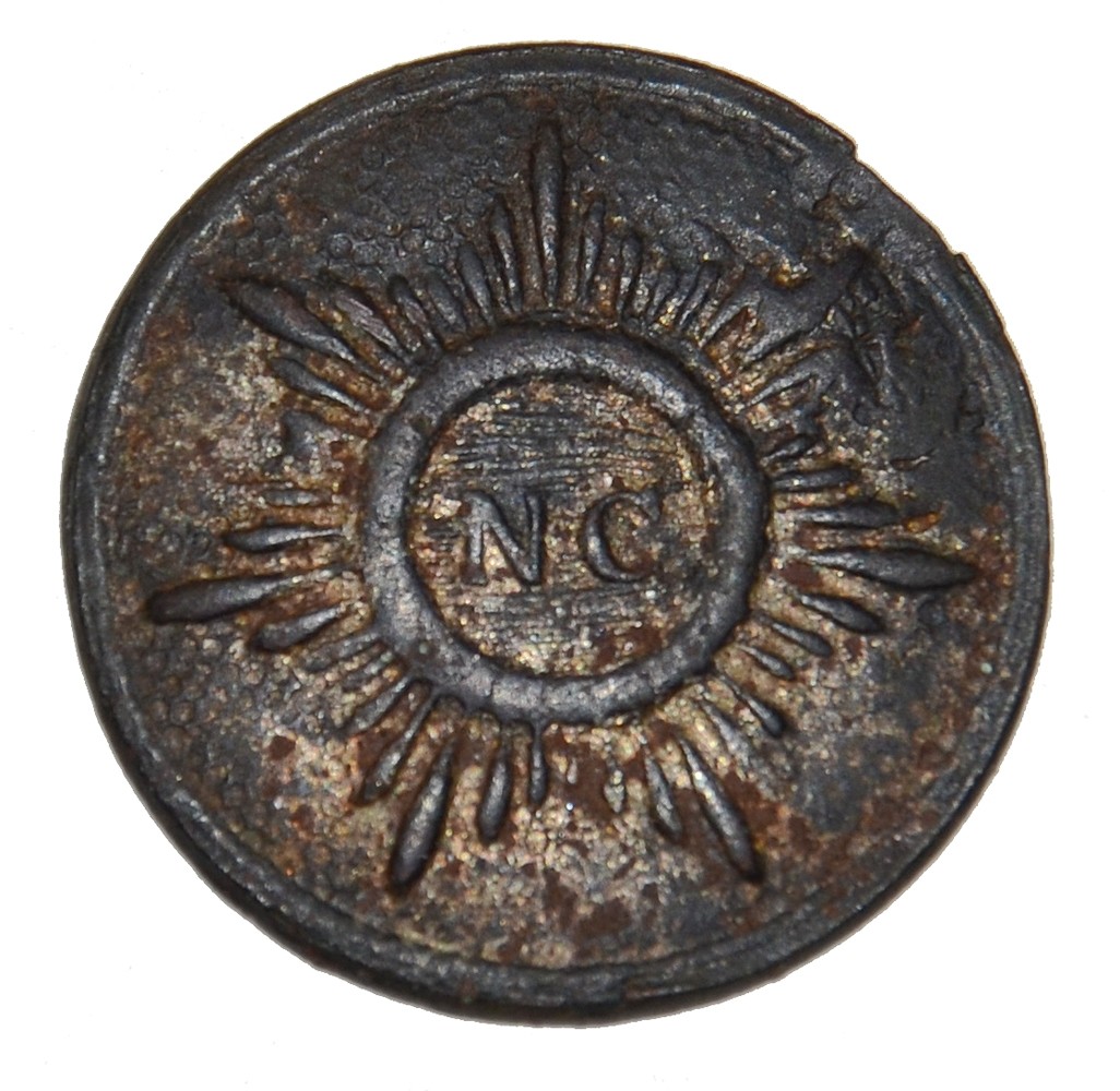 NORTH CAROLINA SUNBURST COAT BUTTON