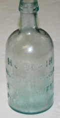 AQUA GLASS BOTTLE – H.C. BLAIR, PHILADELPHIA