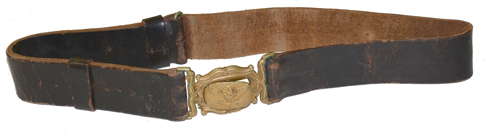 TWO-PIECE MILITIA BUCKLE ON BELT