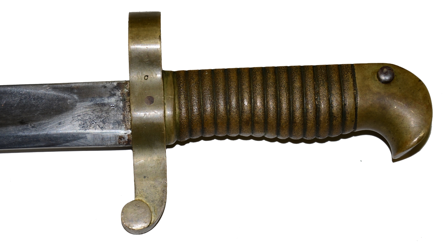 ORIGINAL CIVIL WAR “ZOUAVE” SABER WITH LEATHER SCABBARD — Horse