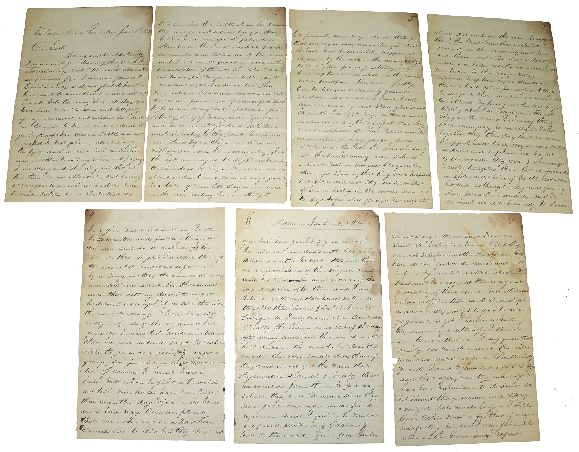 SOLDIER LETTER — PRIVATE THOMAS LANCASTER, CO. “E”, 15TH PENNSYLVANIA CAVALRY