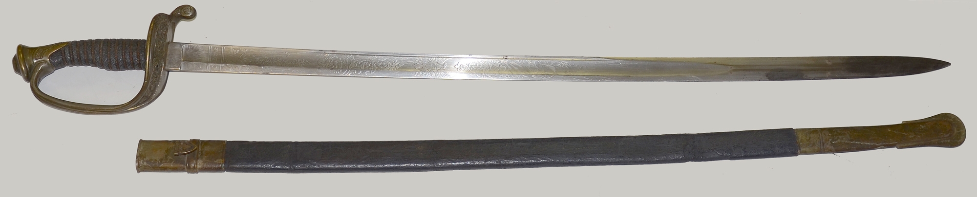 ALTERED US MODEL 1850 FOOT OFFICER’S SWORD ID’D TO J.C. MOLLOY, 63RD NEW YORK INFANTRY