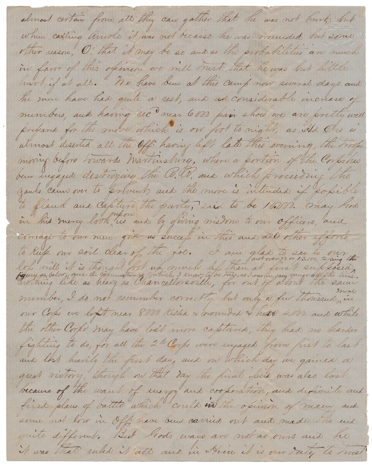 CONFEDERATE LETTER/ GETTYSBURG CAMPAIGN — PRIVATE CHARLES M. FIGGATT ...