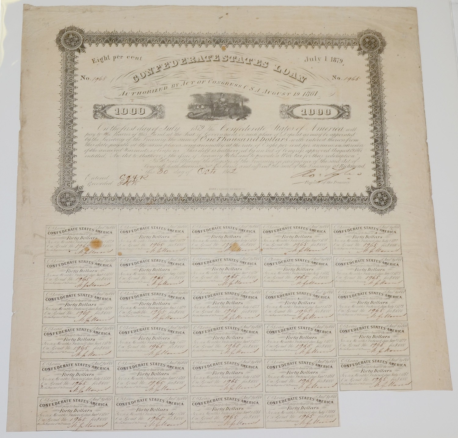 $1000 CONFEDERATE BOND