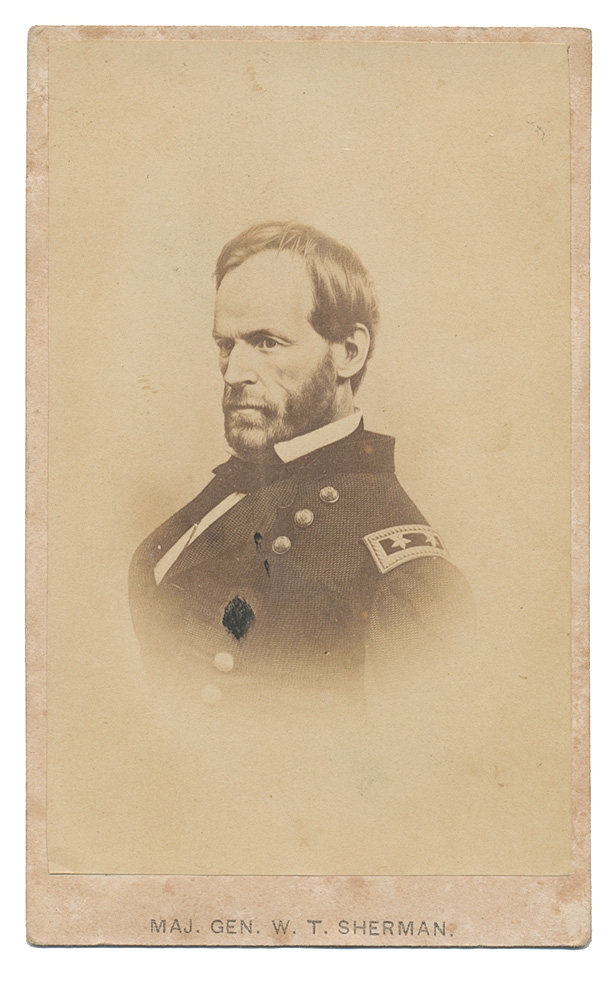 CDV ETCHING OF U.S. GENERAL WILLIAM T. SHERMAN